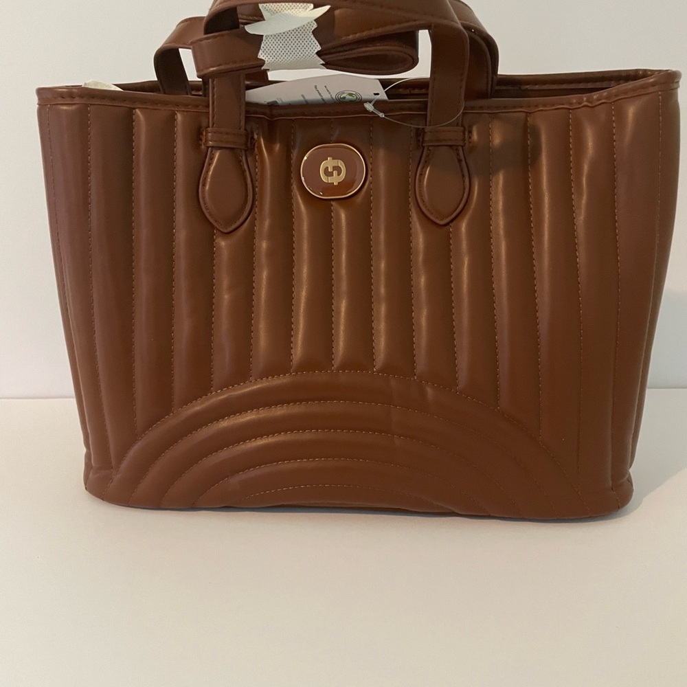 Brown Quilted Tote Bag